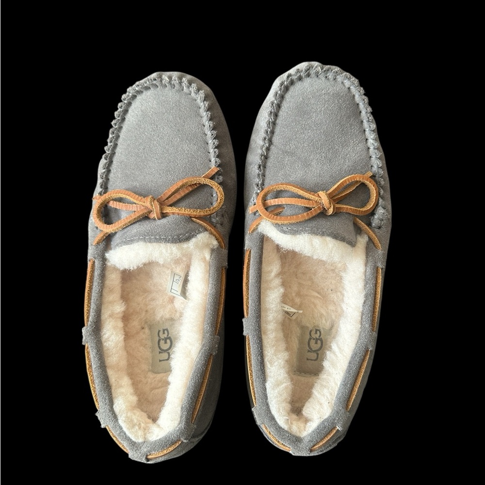 UGG Women’s Gray Moccasin Slippers NEW